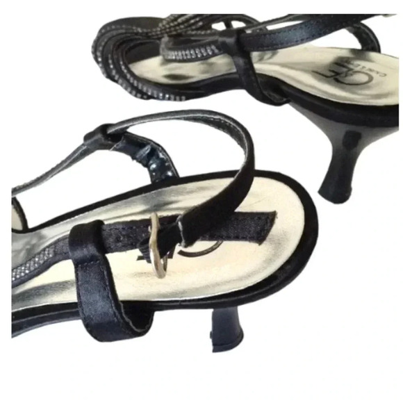 Cause‎ & Effect Size 8B Evening Party Sandals Black Heels  Rhinestone Accents - Picture 5 of 5
